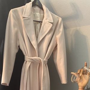 100% Cashmere Trench Coat -Ivory /  Size M